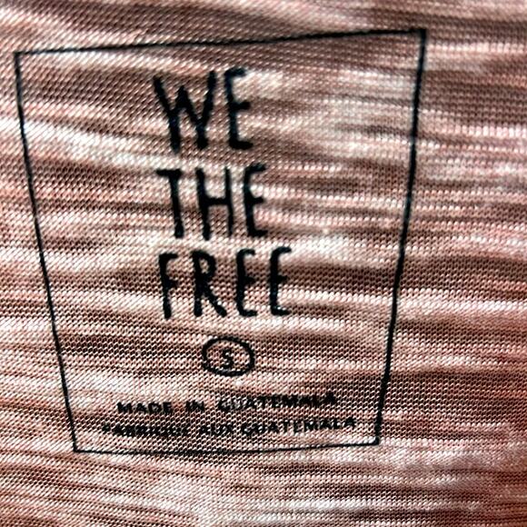 FREE PEOPLE WE THE FREE cutout burnout v-neck tee coral S - Picture 3 of 7